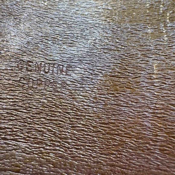 Set of 4 Coppercraft floral embossed napkin rings. Vintage copper napkin holders - Picture 5 of 12